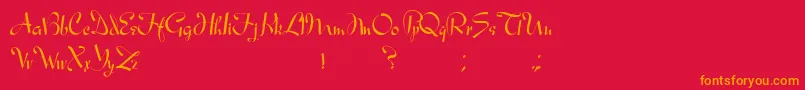 AresModernos Font – Orange Fonts on Red Background
