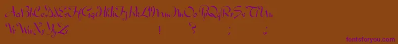 AresModernos-Schriftart – Violette Schriften auf braunem Hintergrund