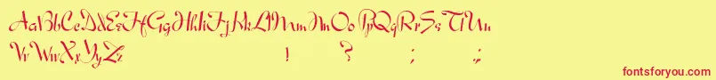 AresModernos Font – Red Fonts on Yellow Background