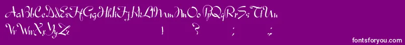 フォントAresModernos – 紫の背景に白い文字