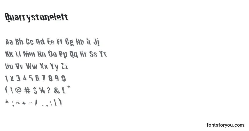 Czcionka Quarrystoneleft – alfabet, cyfry, specjalne znaki