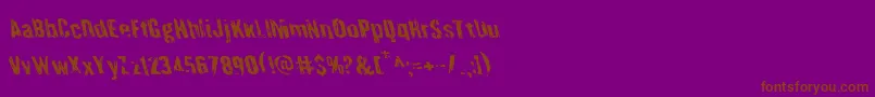 Quarrystoneleft-Schriftart – Braune Schriften auf violettem Hintergrund