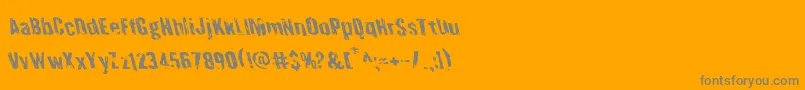 Quarrystoneleft-Schriftart – Graue Schriften auf orangefarbenem Hintergrund