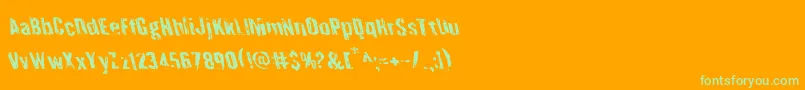 Quarrystoneleft-Schriftart – Grüne Schriften auf orangefarbenem Hintergrund