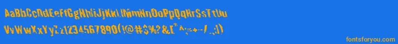 Quarrystoneleft Font – Orange Fonts on Blue Background