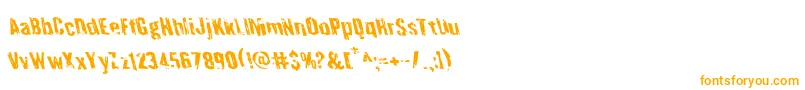 Quarrystoneleft-Schriftart – Orangefarbene Schriften auf weißem Hintergrund