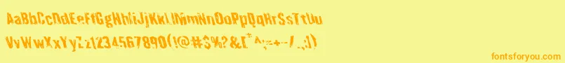 Quarrystoneleft Font – Orange Fonts on Yellow Background