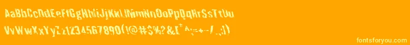 Quarrystoneleft-Schriftart – Gelbe Schriften auf orangefarbenem Hintergrund