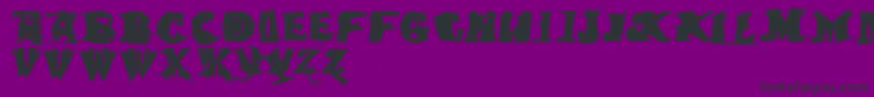 Quasimodocaps Font – Black Fonts on Purple Background