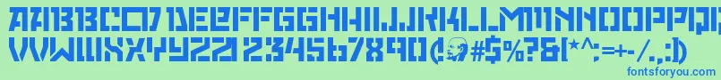 Redoctoberstencil Font – Blue Fonts on Green Background
