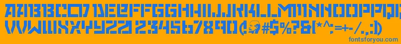 Redoctoberstencil Font – Blue Fonts on Orange Background