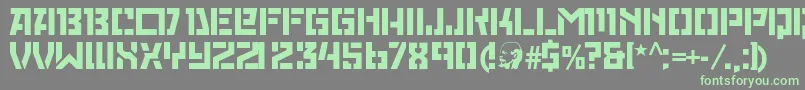 Redoctoberstencil Font – Green Fonts on Gray Background