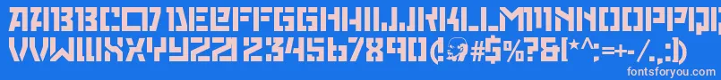 Redoctoberstencil Font – Pink Fonts on Blue Background