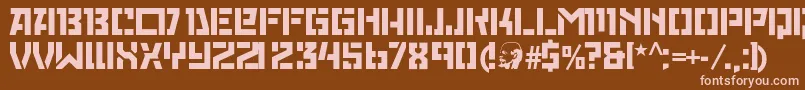 Redoctoberstencil Font – Pink Fonts on Brown Background