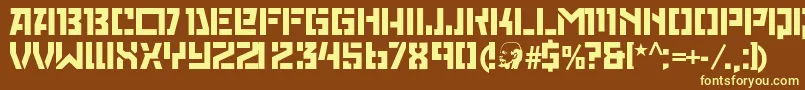 Redoctoberstencil Font – Yellow Fonts on Brown Background