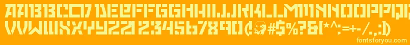 Redoctoberstencil Font – Yellow Fonts on Orange Background