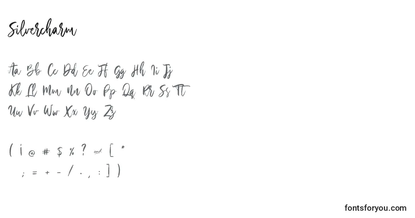 Шрифт Silvercharm (87278) – алфавит, цифры, специальные символы