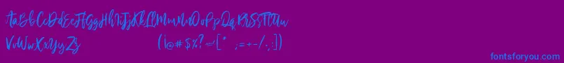 Silvercharm Font – Blue Fonts on Purple Background