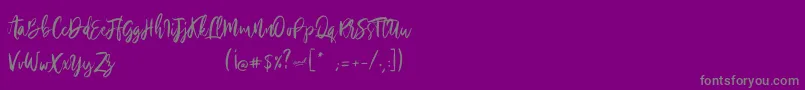 Fonte Silvercharm – fontes cinzas em um fundo violeta