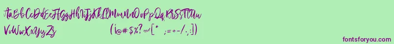 Silvercharm Font – Purple Fonts on Green Background