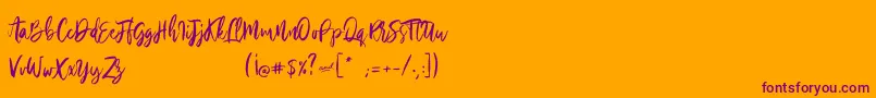 Silvercharm Font – Purple Fonts on Orange Background