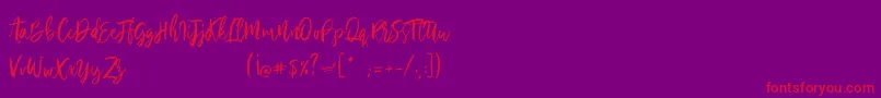 Silvercharm Font – Red Fonts on Purple Background