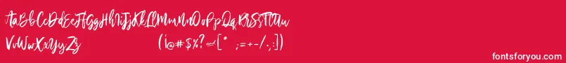 フォントSilvercharm – 赤い背景に白い文字