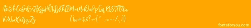 Silvercharm Font – Yellow Fonts on Orange Background