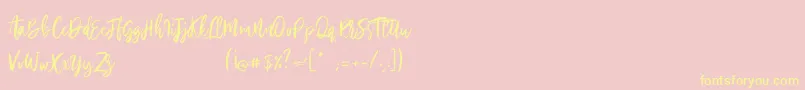 Silvercharm Font – Yellow Fonts on Pink Background