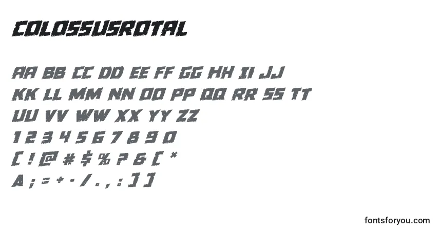 Czcionka Colossusrotal – alfabet, cyfry, specjalne znaki
