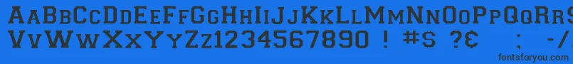 フォントCollegiateinsideflf – 黒い文字の青い背景