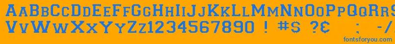 Collegiateinsideflf Font – Blue Fonts on Orange Background