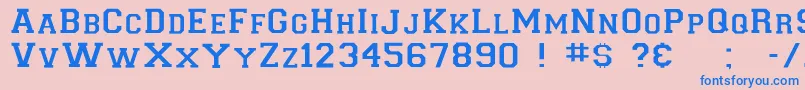 Collegiateinsideflf Font – Blue Fonts on Pink Background