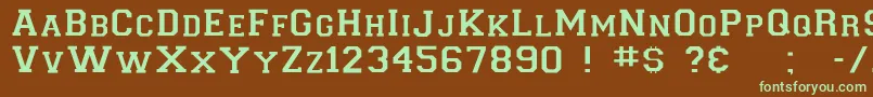 Collegiateinsideflf-fontti – vihreät fontit ruskealla taustalla