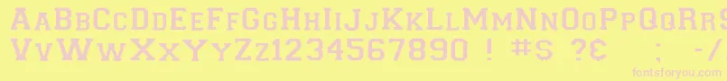Collegiateinsideflf Font – Pink Fonts on Yellow Background