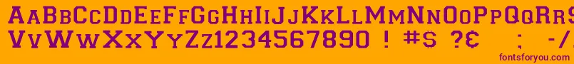 Collegiateinsideflf Font – Purple Fonts on Orange Background