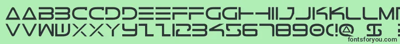 フォントTele2 – 緑の背景に黒い文字