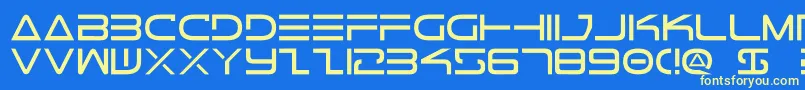 Tele2 Font – Yellow Fonts on Blue Background