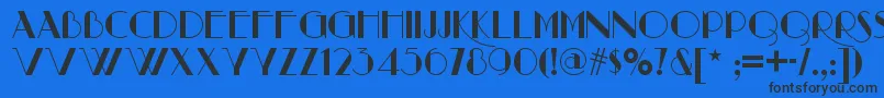 Raconteurnf Font – Black Fonts on Blue Background