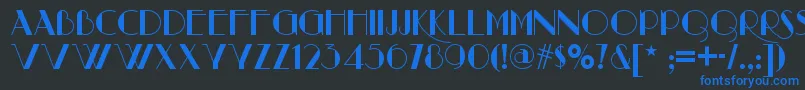 Raconteurnf Font – Blue Fonts on Black Background