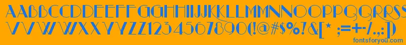 Raconteurnf Font – Blue Fonts on Orange Background