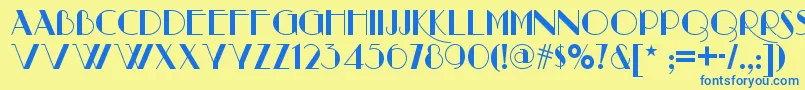 Raconteurnf Font – Blue Fonts on Yellow Background