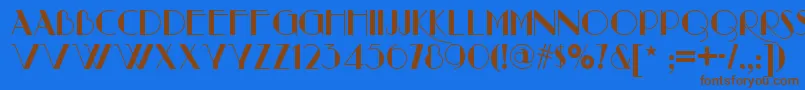 Raconteurnf Font – Brown Fonts on Blue Background