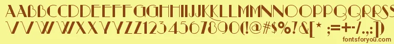 Raconteurnf Font – Brown Fonts on Yellow Background