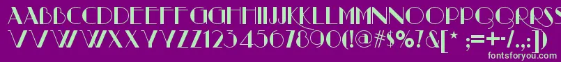 Raconteurnf Font – Green Fonts on Purple Background