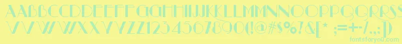 Raconteurnf Font – Green Fonts on Yellow Background