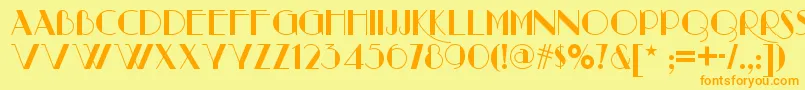 Raconteurnf Font – Orange Fonts on Yellow Background