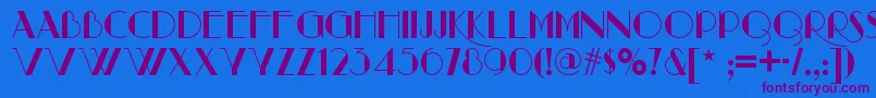 Raconteurnf Font – Purple Fonts on Blue Background