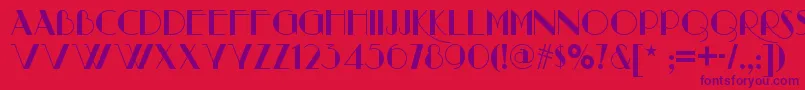 Raconteurnf Font – Purple Fonts on Red Background