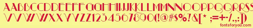 Raconteurnf Font – Red Fonts on Yellow Background